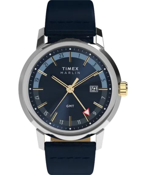 Marlin Quartz GMT 40mm Leather Strap Watch