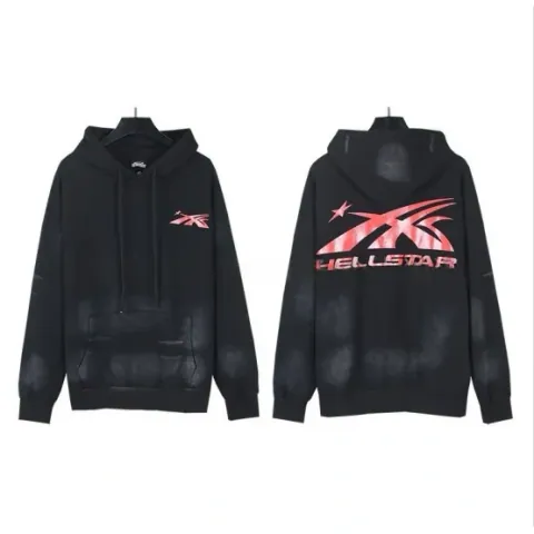 Hellstar BB009 Distressed Black/Pink Hoodie