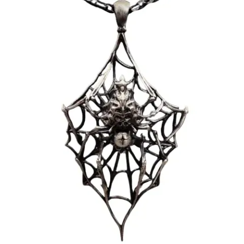 Ossuary Spider Web Silver-Tone Pendant