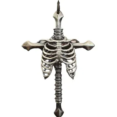 Ossuary Rib Cage Silver-Tone Pendant