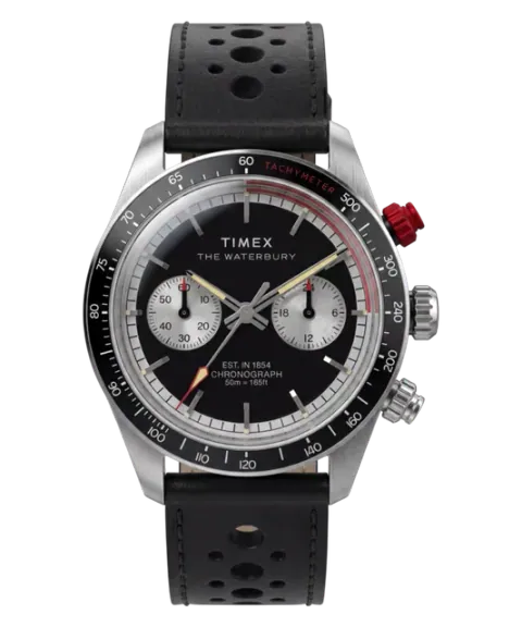 Waterbury Heritage Chronograph 39mm Leather Strap Watch