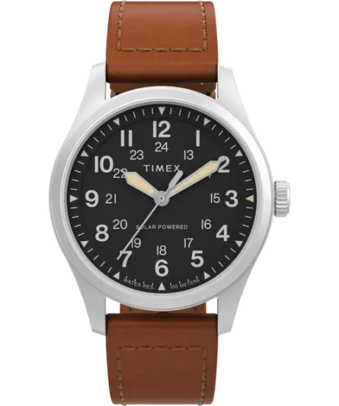 Expedition Field Post Solar 36mm Eco-Friendly Leather Strap Watch